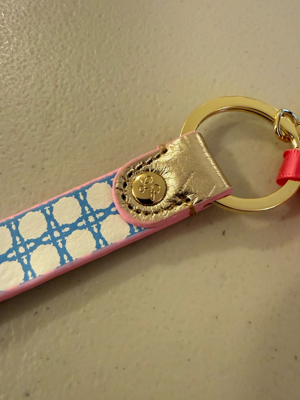 Lilly Pulitzer Strap Keychain in ‘Frenchie Blue Caning’ - *NWT* - Picture 8 of 16